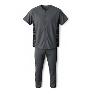 Factory Custom Printed Mens Pinstripe <b>Baseball</b> Uniform Plus Size Elastic Quick Dry Training Uniform Clothes Vendor - Product Image 1