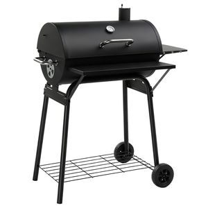 Lussuoso appartamento di 571 mq. In. Griglia a Carbone con Barile in Acciaio e Tavolo Laterale Anteriore per Feste all'Aperto in Giardino e Patio, Colore Nero - Product Image 3