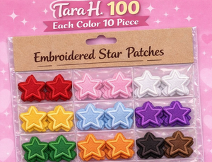 Star Iron-<b>On</b> <b>Patches</b> Embroidered <b>Sew</b> <b>On</b> Appliques for Clothing, Backpacks & Shoes 10 Color Assorted Pack Customizable - Product Image 2