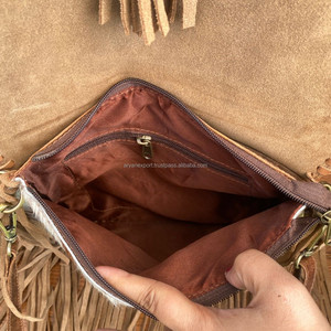 New Trendy Fashion High Quality Cowhide Leather Crossbody <b>Fringe</b> Bag for Women's Wholesale Designer Luxury Genuine Leather Purse - Product Image 6