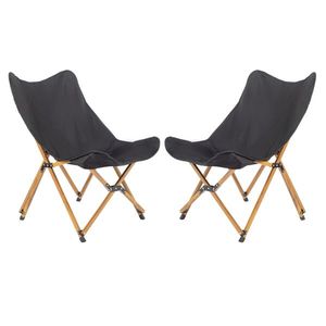 2 Sedie Pieghevoli Portatili Ultra-Leggere con Telaio in Alluminio e Finitura Effetto Legno per Campeggio, Pesca, Picnic e Barbecue - Product Image 2