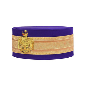 <b>Purple</b> Silk With Gold Braid Scottish Rite Crown Cap <b>Purple</b> Velvet Gold Eagle Embroidered Regalia <b>Hat</b> - Product Image 2