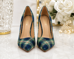 Zapatos de Tacón Alto Tipo Stiletto con Diseño Escocés para Mujer, Ideales para Bodas y Fiestas, con Logotipo Personalizable - Product Image 3