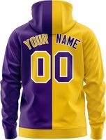 Sudadera con Capucha Corta Unisex para Invierno, Azul y Rosa con Bloques de Color, Personalizable con Nombre y Número, Impresión por Sublimación, Estilo Casual, Corte Regular