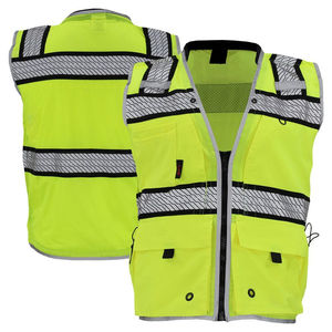 Gilet haute visibilité personnalisé avec logo, bande réfléchissante, travail de jour et de nuit, classe 2, type R, gilet de sécurité haute visibilité vert - Product Image 1