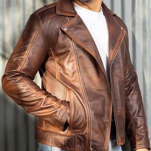 High Quality Men Avirex <b>Winter</b> <b>Leather</b> <b>Jacket</b> Finished Full Zipper Style Thick Windproof Real <b>Leather</b> in Wholesale - Product Image 4