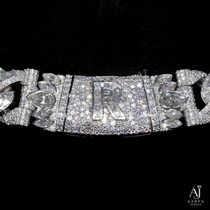 925 Sterling Silver Rhodium Plated Moissanite Cuban Link <b>Chain</b> Necklace Engagement <b>Iced</b> <b>Out</b> Bold <b>Chain</b> Jewelry for Men Women - Product Image 2