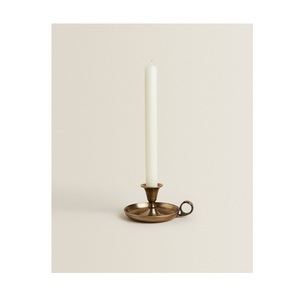 Vintage Copper Chamberstick Candle <b>Holder</b> with Handle Retro Brass <b>Candlestick</b> <b>Holder</b> for Taper Candles Classic Metal Tabletop - Product Image 4