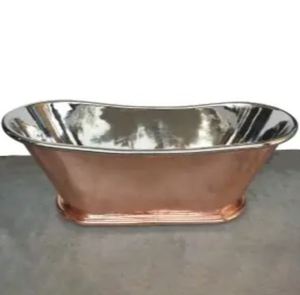 Bañera independiente de cobre irregular, bañera metálica de lujo para el hogar - Product Image 5