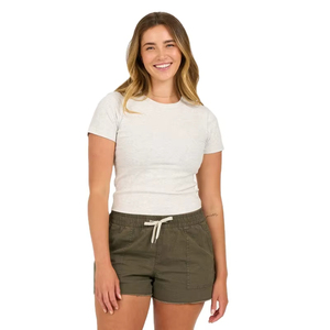 Shorts de Mezclilla de Cintura Alta para Mujer, Verde Oliva, 100% Algodón, Corte Recto, Casual, Verano, Ajuste Regular - Product Image 4