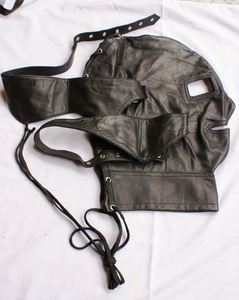 หน้ากากหนังแท้สำหรับฮาโลวีน พร้อมซิปที่ปากและสายรัดด้านหลัง ปรับได้ สีดำล้วน ใช้ได้ทุกฤดู - Product Image 6