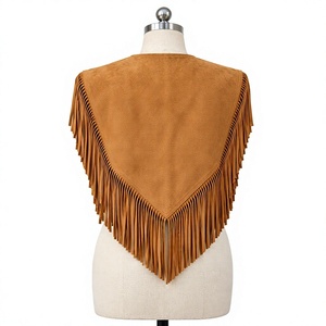 Women's Faux Leather Fringe Vest Collarless Open Front Bohemian Tassel <b>Waistcoat</b> Summer Top Custom Logo - Product Image 2