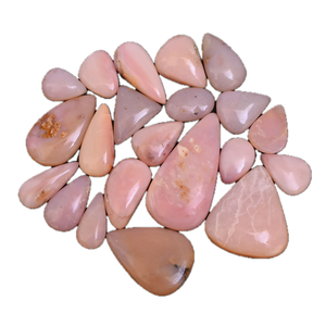 โอปอลสีชมพูธรรมชาติคุณภาพดีที่สุด แบบคาโบชอง หลังแบน ขายส่งพลอยโอปอลสีชมพู รูปทรงและขนาดหลากหลาย - Product Image 3