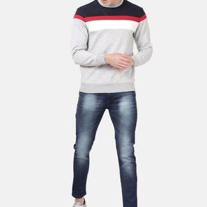 Custom Logo Winter Solid White Cotton Blend Sporty <b>Pullover</b> <b>Men</b> Stand Collar Fleece Lined Knitted Anti-Shrink Breathable Quick - Product Image 2