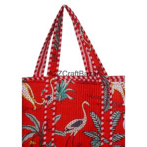 Bolso Tote de Algodón Estampado a Mano Vintage de la India con Cierre, para Mujer, para Compras, Regalo de Cumpleaños, Primavera, Verano, Invierno - Product Image 2