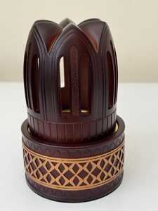 Modern Wooden Bakhoor Burner <b>Box</b> <b>with</b> <b>Decorative</b> <b>Lid</b> Brass Insert Arabic Incense Holder for Majlis Decoration for All-Season Use - Product Image 4