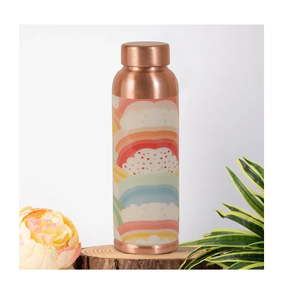 Bouteille d'eau imprimée en cuivre, indispensable pour les voyages, bouteille d'eau imprimée pour la guérison ayurvédique, vente en promotion - Product Image 4