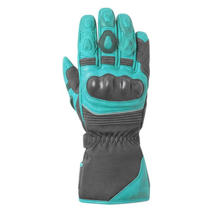 Racing Gloves Full Finger PU Material Non Slip <b>Outdoor</b> Use Male Universal Season <b>Hook</b> And Loop Closure Teal Gray - Product Image 3