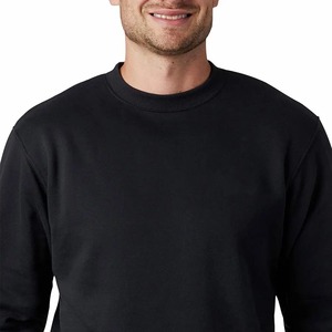 Sudadera de punto con cuello redondo para hombre, color negro sólido, informal, de manga larga, para otoño. - Product Image 6