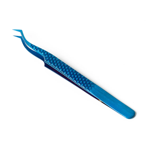 Pince à épiler Mega Volume en acier inoxydable bleu antidérapante 2026 avec pointe en fibre durable, outils personnalisables pour extensions de cils - Product Image 1