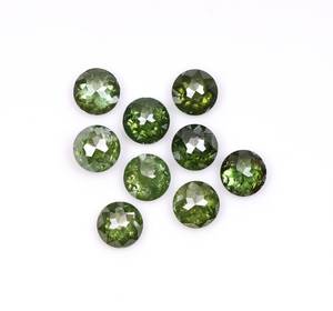 เพชรแท้ธรรมชาติ OM GEMS ขนาด 3.1 มม. สีเขียวเข้มแบบโรสคัท  เพชรเมเลียแฟนซีไลท์  พร้อมใบรับรองสำหรับทำเครื่องประดับ - Product Image 2