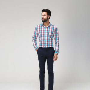 Camisa Casual a Cuadros para Hombre, Manga Larga, Cuello Clásico, 100% Algodón Popelina, Transpirable, para Primavera - Product Image 5