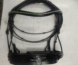 Leather Horse Bridle Crystal Browband Padded <b>Equestrian</b> Headstall Riding Gear for Horse Training Manufacture Kanpur India - Product Image 5