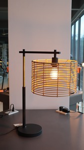 American Modern Handmade Rattan Led Table Lamps Eco-Friendly Vintage Desk Lamp Ambient <b>Lights</b> Living Room Bedroom Home - Product Image 2
