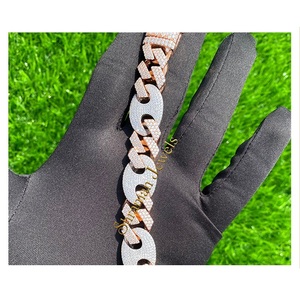 Hot Selling 925 Silver Custom Men's Fancy 14MM Premium Cuban Link VVS Moissanite Diamond Bracelet luxury gifts for men women - Product Image 1