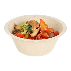 Bol alimentaire jetable biodégradable en bagasse de canne à sucre non blanchie de 26 oz avec couvercle pour fêtes, vente en gros, salades, soupes, services de restauration 2026 - Product Image 1