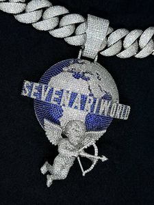 Colgante de moissanita personalizado con incrustaciones de circonitas, plata de ley 925, chapado en rodio, joyería hip hop para hombre - Product Image 2