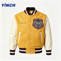 Veste de baseball vintage pour homme Layenne, manches en cuir, logo personnalisé, tailles plus grandes, vestes de baseball pour équipe scolaire