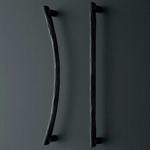 Manija de hierro fundido con acabado en polvo para puertas de granero, cobertizos o cercas, herrajes negros, estilo antiguo, tiradores de puerta resistentes. - Product Image 2