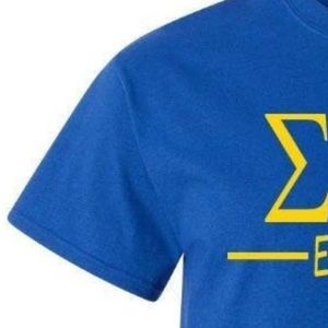 เสื้อยืดแขนสั้นพิมพ์ลายตัวอักษรกรีกสีน้ำเงิน Blue Sigma Gamma Rho สำหรับผู้หญิง คอกลม ลายกราฟิก เสื้อผ้าสำหรับนักศึกษา สามารถปรับแต่งได้ - Product Image 4