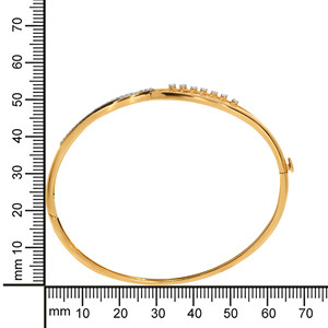 Elegant <b>Infinity</b> Leaf Diamond Gold Bangle <b>Bracelet</b> for Women - Product Image 3