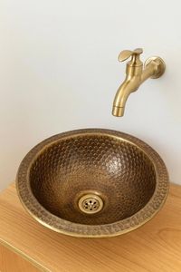 Distinctive Luxury Brass Wash <b>Basin</b> Premium Bathroom Countertop Bowl Handmade Decorative Elegant Hotel Residential Interior - Product Image 4