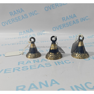 <b>Rustic</b> Engraved Brass Decorative Hanging Bells Christmas Home Wall <b>Door</b> Decor Spiritual Craft Available In Multiple Designs - Product Image 2