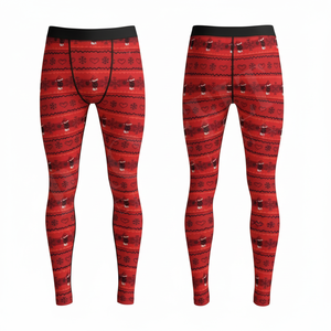 Leggings de compression personnalisés en gros, style OEM ODM, collants thermiques de sport, pantalons de fitness imprimés sur mesure pour hommes - Product Image 2