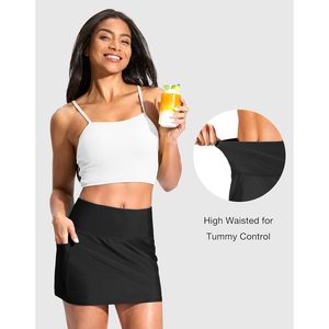 ชุดว่ายน้ำกระโปรงทรงเอวสูง 14 นิ้ว สำหรับผู้หญิง ปี 2025 ช่วยเก็บหน้าท้อง พร้อมกระเป๋า  แบบสุภาพ เหมาะสำหรับออกกำลังกาย - Product Image 6