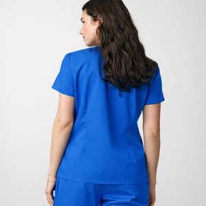 Tenues chirurgicales en gros pour cliniques esthétiques, vêtements de travail pour médecins, uniformes d'infirmière à manches courtes et col en V, pantalons à lacets côtelés - Product Image 3