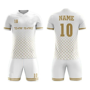 Ensemble de maillots de football personnalisés avec nom et numéro du joueur sur le devant, uniforme de football respirant à séchage rapide en polyester, manches courtes, kit d'équipe - Product Image 2