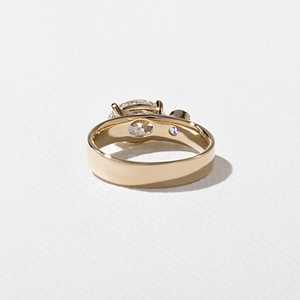 Oval Round Lab Grown Diamond Toi Et Moi Engagement <b>Ring</b> 14k 18k Gold 1.85Carat 4mm <b>Two</b> <b>Stone</b> Bezel Wedding Band Gift For Women's - Product Image 5