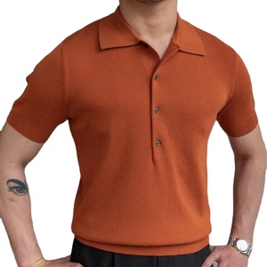 Men's POLO <b>Shirt</b> Summer Fashion Simple Stripes Breathable Comfortable Casual V-Neck Slim <b>Button</b>-<b>Up</b> <b>Short</b>-<b>Sleeved</b> Tops - Product Image 1
