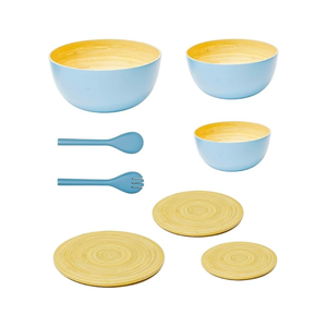 Top Choice Eco-friendly Spun Bamboo Salad <b>Bowls</b> <b>with</b> <b>Lid</b> & Utensil Set for Kitchen, Home Decor from Vietnam - Product Image 1