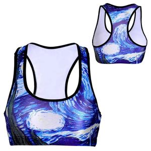 บราออกกำลังกายแบบซับลิเมชั่นดีไซน์ทันสมัย บราฟิตเนสใส่สบาย ผลิตจากวัสดุคุณภาพดี สำหรับบราโยคะไซส์ใหญ่ บราแบบซัพพอร์ตสูง - Product Image 5