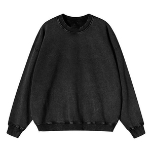เสื้อสเวตเตอร์แบบสวมศีรษะคอลูกเรือเสื้อสเวตเตอร์สีทึบผ้าถักแบบลำลองใส่ในฤดูใบไม้ร่วงผ้าฝ้าย100% กันยับ - Product Image 2