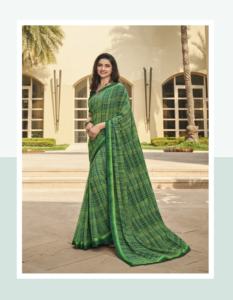 Vestido de Mujer FATEMA FAISHION, Diseño Artesanal en Georgette, Estilo Tradicional Indio Bollywood, Saree Étnico Personalizado con Impresión Digital de Alta Calidad - Product Image 1