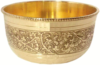 Lot de 2 bols de service en laiton émaillé faits à la main, design indien traditionnel, décoratifs, idéal pour cadeau