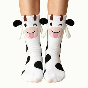 Custom Logo Magnetic Couple Cow Crew <b>Socks</b> Cute Animal Matching <b>Socks</b> for Children Kids Private Label <b>Socks</b> Manufacturer - Product Image 1