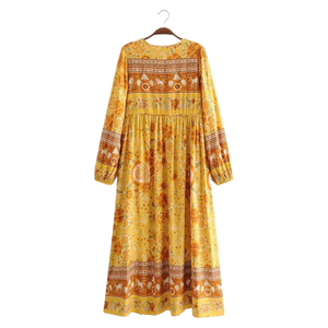Vestido midi estampado para mujer con cuello cuadrado y corte en A - Product Image 2